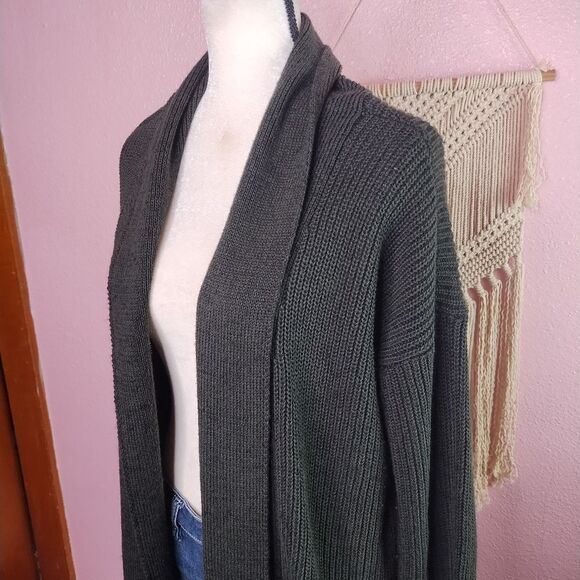 Kenneth Cole Reaction | Dark Green Open Front Cardigan Sweater XL - Picture 3 of 7